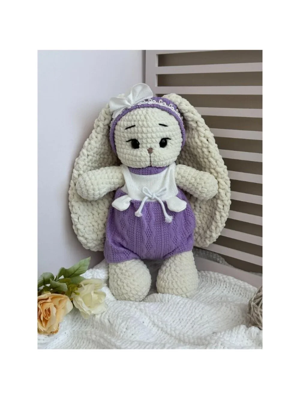 Handmade Crochet Bunny Plushie, Amigurumi Rabbit Toy, Stuffed Bunny, Plush Toys